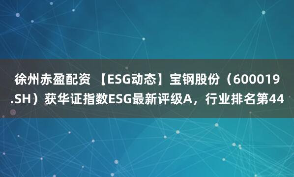 徐州赤盈配资 【ESG动态】宝钢股份（600019.SH）获华证指数ESG最新评级A，行业排名第44