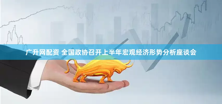 广升网配资 全国政协召开上半年宏观经济形势分析座谈会