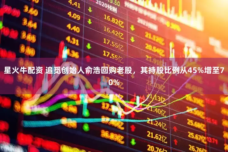 星火牛配资 追觅创始人俞浩回购老股，其持股比例从45%增至70%